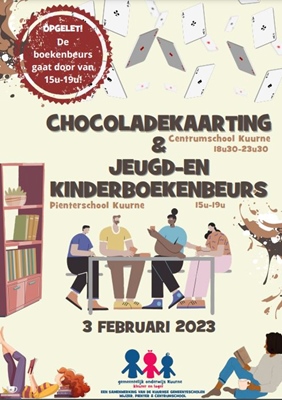 Kinder- en jeugdboekenbeurs in Pienter en kaarting in de Centrumschool